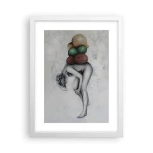 Affiche dans un cadre blanc - Poster - Le fardeau de la vie - 30x40 cm