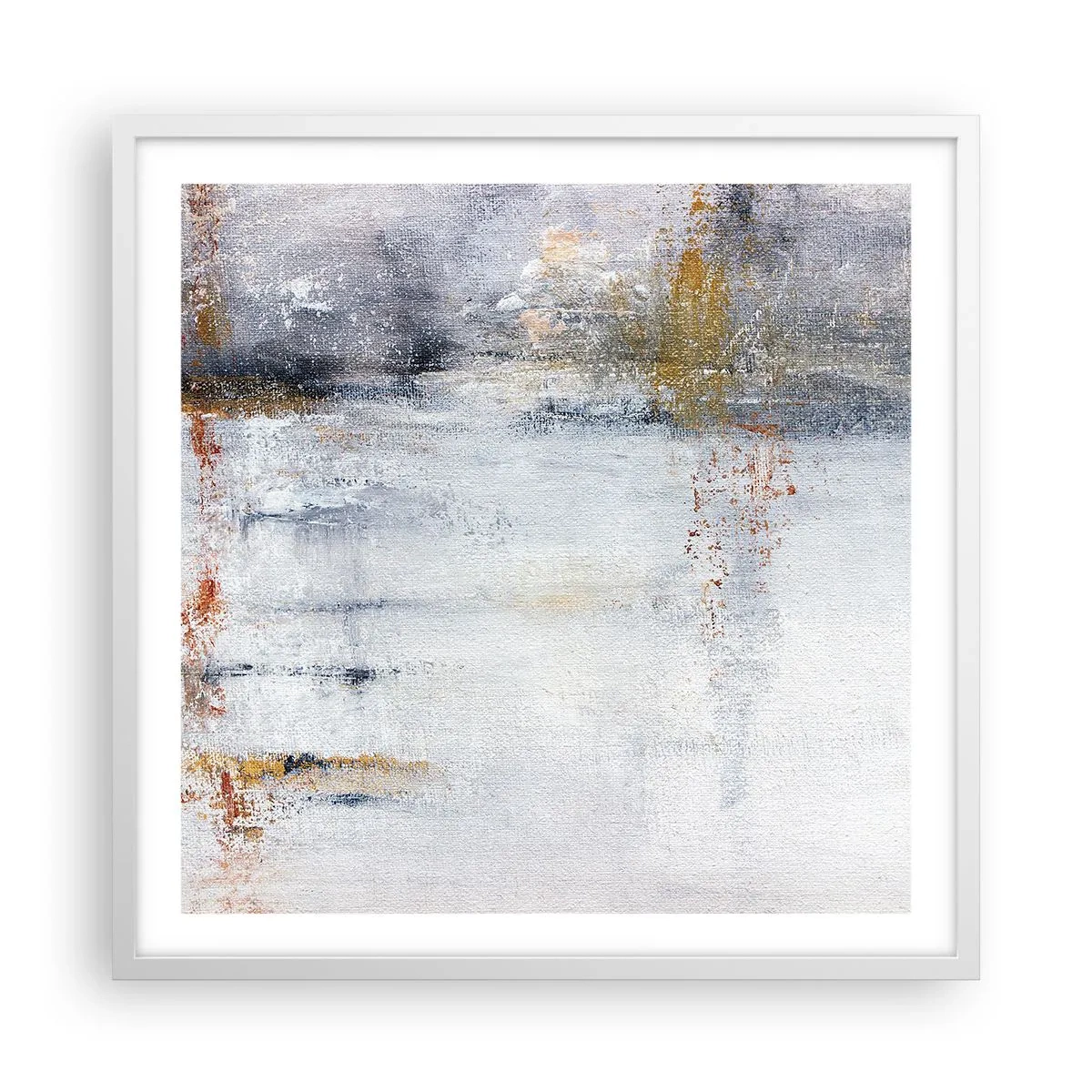 Affiche dans un cadre blanc - Poster - Derrière l'air un rideau - 60x60 cm