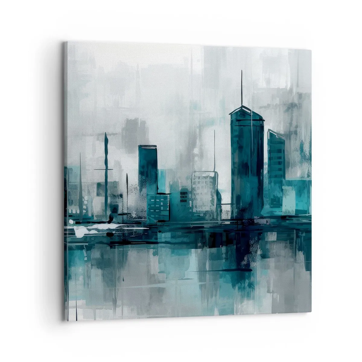 Impression sur toile - Image sur toile - Une ville couleur de pluie - 50x50 cm