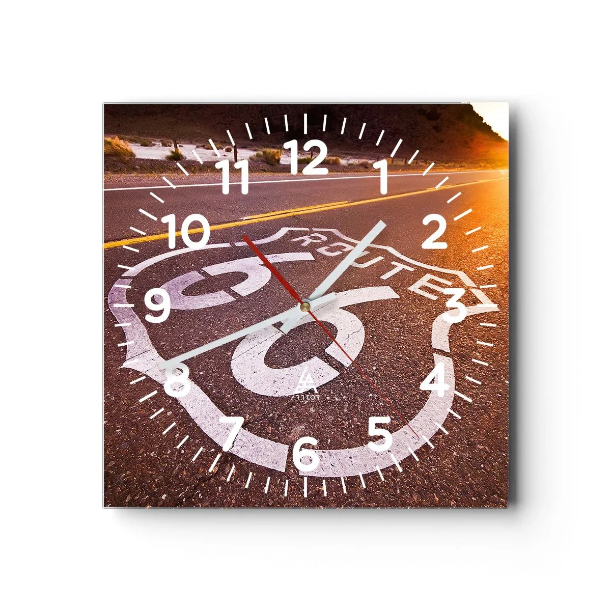 Horloge murale - Pendule murale - Célèbre Route 66 - 40x40 cm
