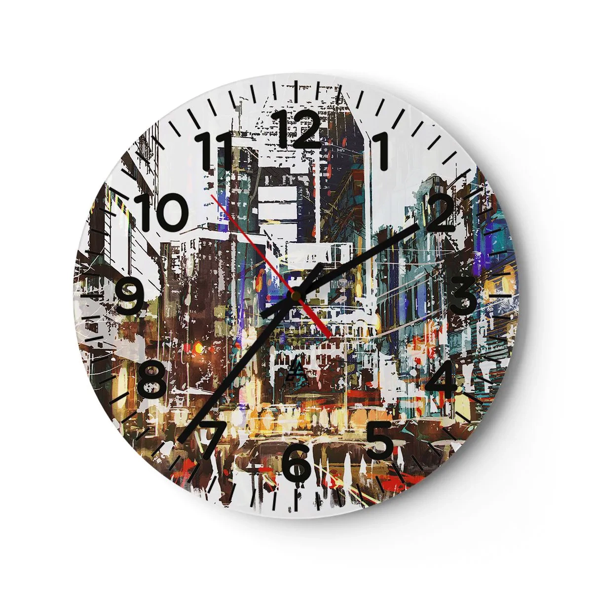 Horloge murale - Pendule murale - Une ville chatoyante - 30x30 cm