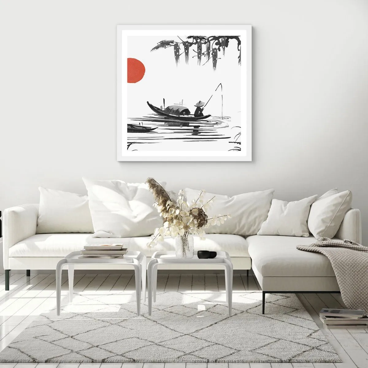 Affiche dans un cadre blanc - Poster - Après-midi asiatique - 50x50 cm