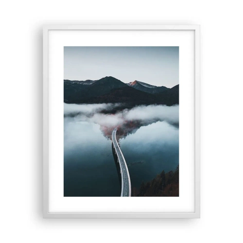 Affiche dans un cadre blanc - Poster - Sur une eau aussi lisse qu'un miroir - 40x50 cm