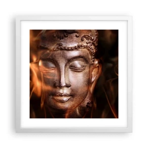 Affiche dans un cadre blanc - Poster - Il n'existe qu'ici et maintenant - 40x40 cm