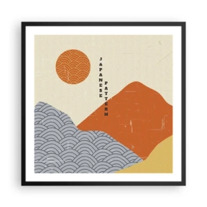 Affiche dans un cadre noir - Poster - Dans l'esprit japonais - 60x60 cm