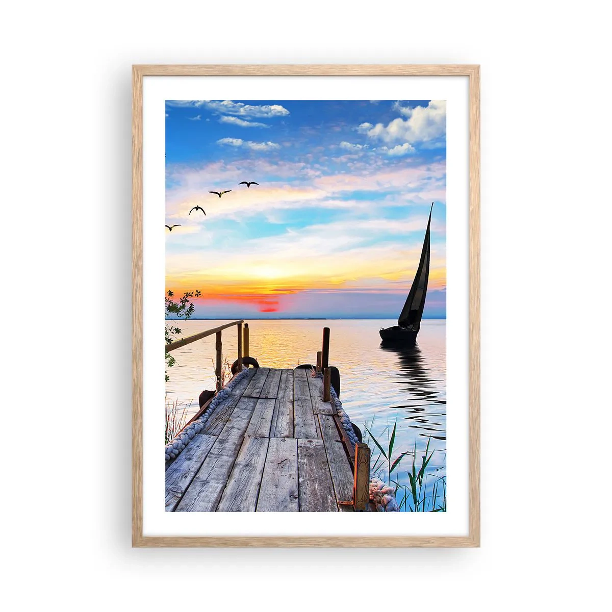 Affiche dans un chêne clair - Poster - Bonsoir! - 50x70 cm