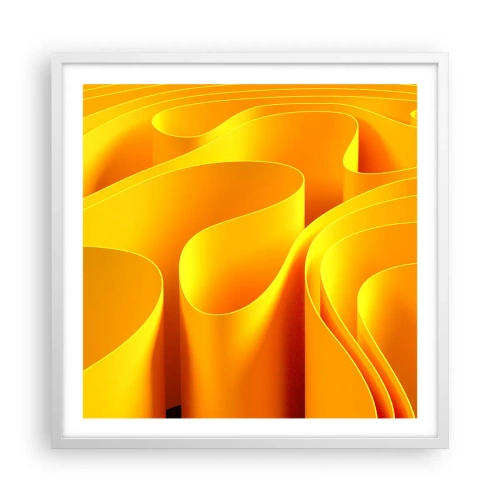 Affiche dans un cadre blanc - Poster - Comme les vagues du soleil - 60x60 cm