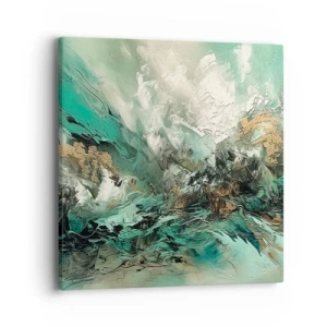 Impression sur toile - Image sur toile - Ressac émeraude et noir - 40x40 cm