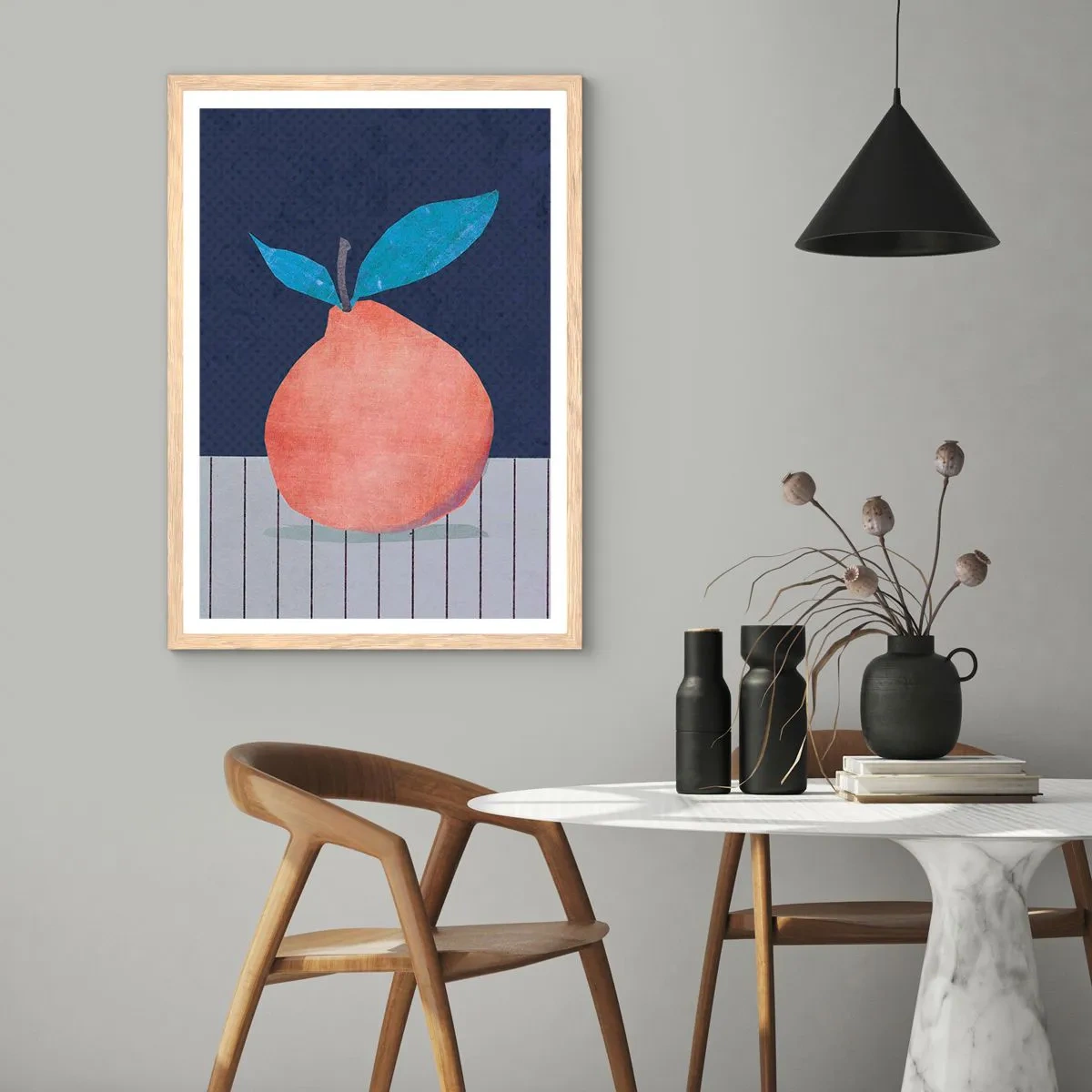 Affiche dans un chêne clair - Poster - Convexité et plan - 61x91 cm