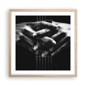 Affiche dans un chêne clair - Poster - Prière d'artiste - 50x50 cm