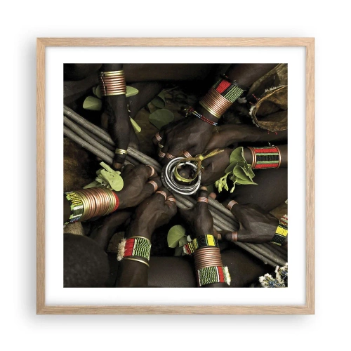 Affiche dans un chêne clair - Poster - Nous sommes ensemble - 50x50 cm