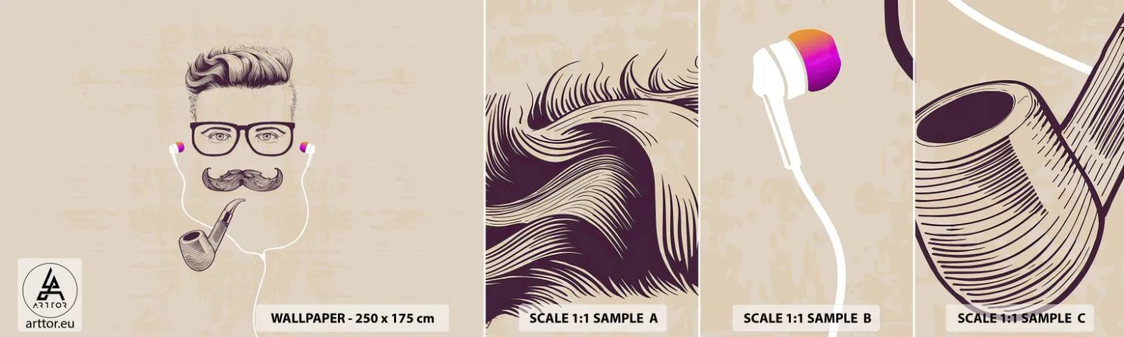 Échantillon De Papier Peint Standard Eco - Un vrai homme? - Homme, Abstraction, Tuyau - 100x30 cm