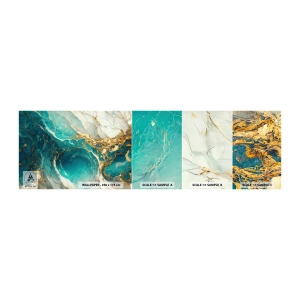 Échantillon de Papier Peint Autocollant Deluxe Sticker - Composition en veines d'or - Abstraction, Marbre, Pierre - 100x30 cm
