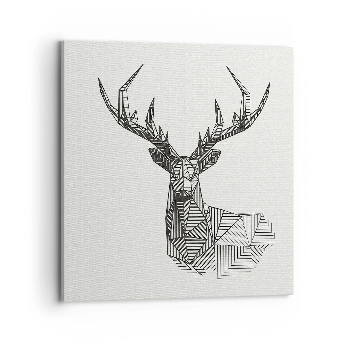 Impression sur toile - Image sur toile - Cerf dans un style cubique - 70x70 cm