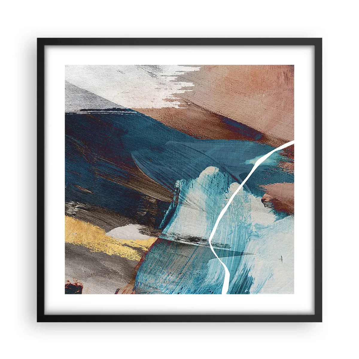 Affiche dans un cadre noir - Poster - Avec panache et énergie - 50x50 cm