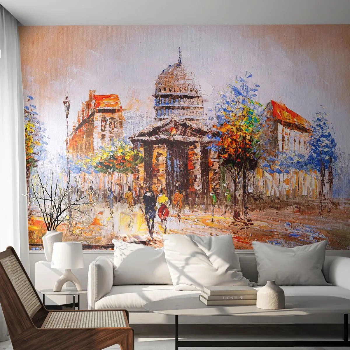 Papier Peint Photo Premium Sand - Promenade à Paris - Architecture, Ville, France - 300x210 cm