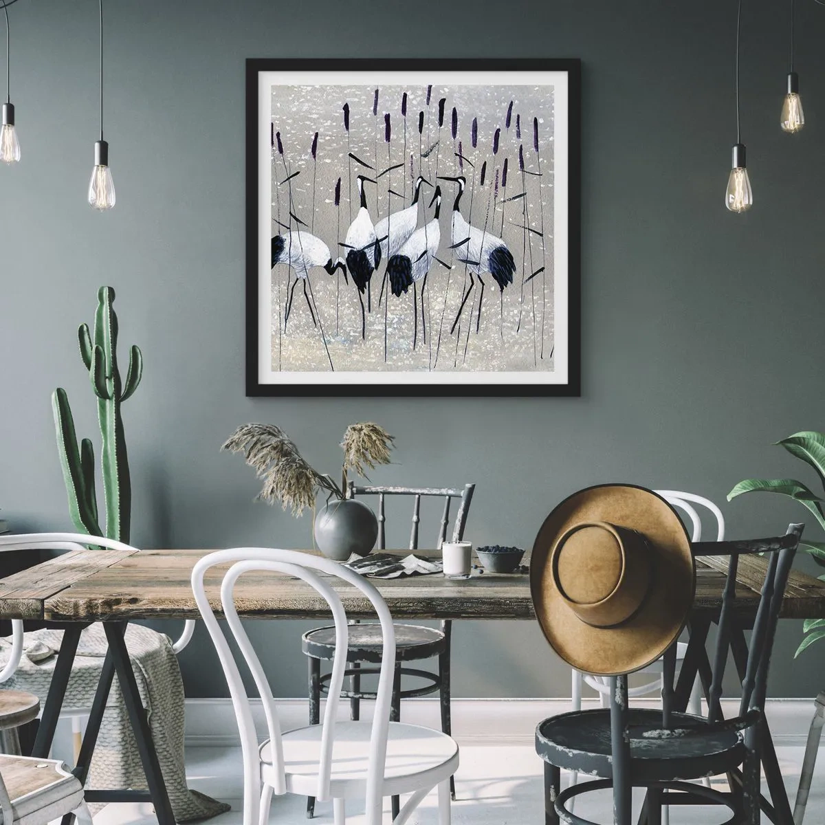 Affiche dans un cadre noir - Poster - Parmi les siens - 60x60 cm