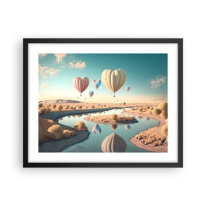 Affiche dans un cadre noir - Poster - L'amour te permet de t'élever - 50x40 cm