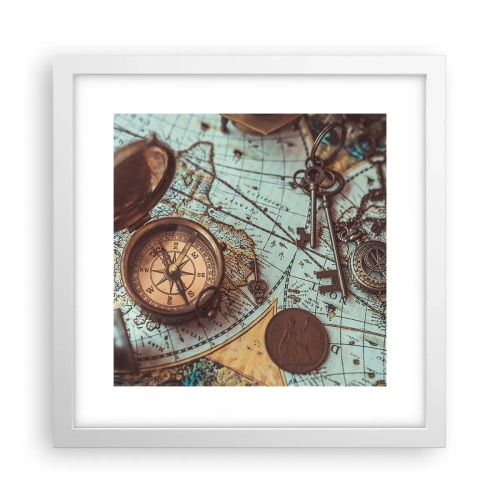 Affiche dans un cadre blanc - Poster - Pour ceux qui recherche l'aventure - 30x30 cm