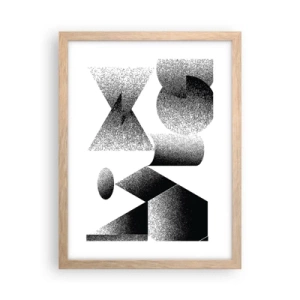 Affiche dans un chêne clair - Poster - Angles et ovales - 30x40 cm
