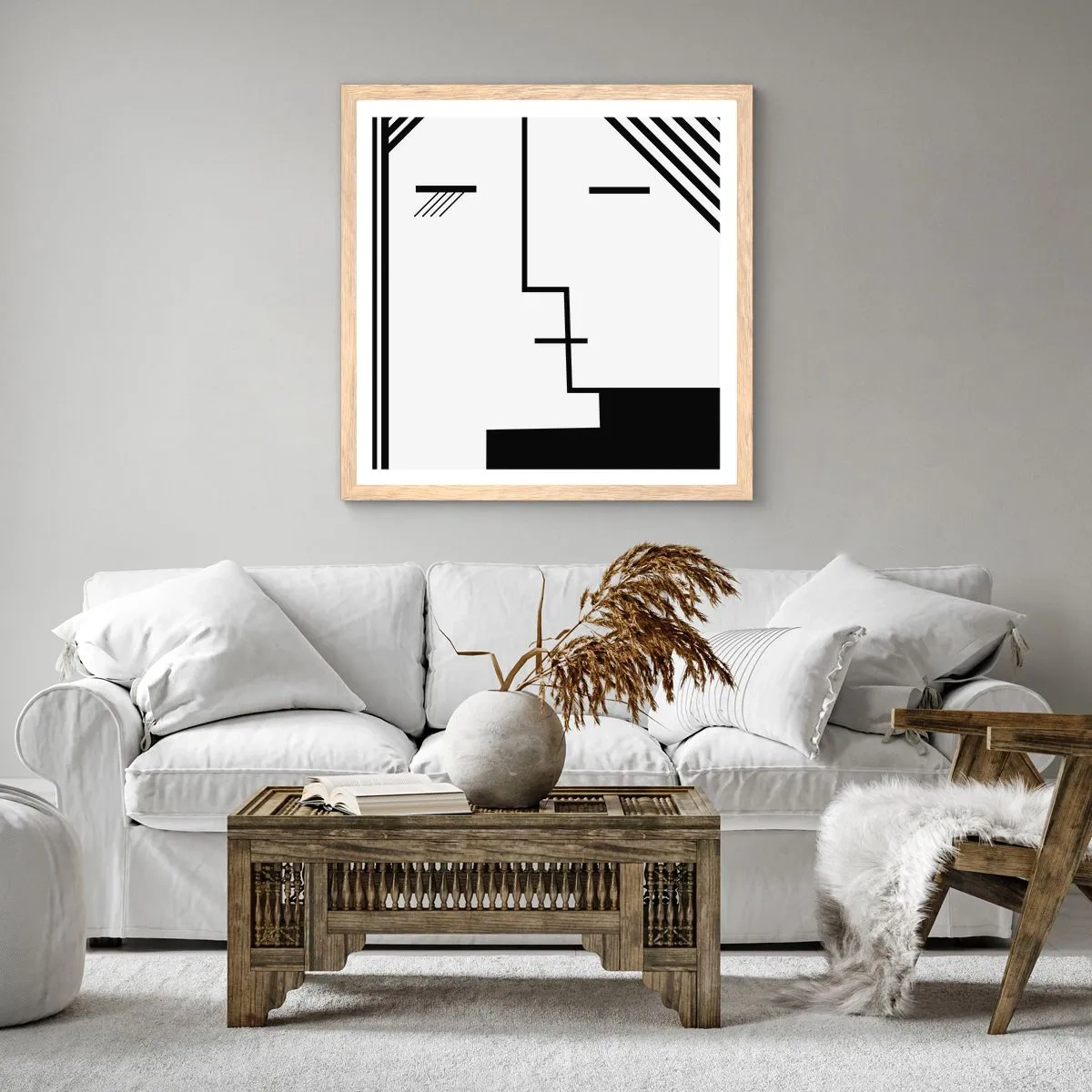 Affiche dans un chêne clair - Poster - Juste un baiser - 60x60 cm