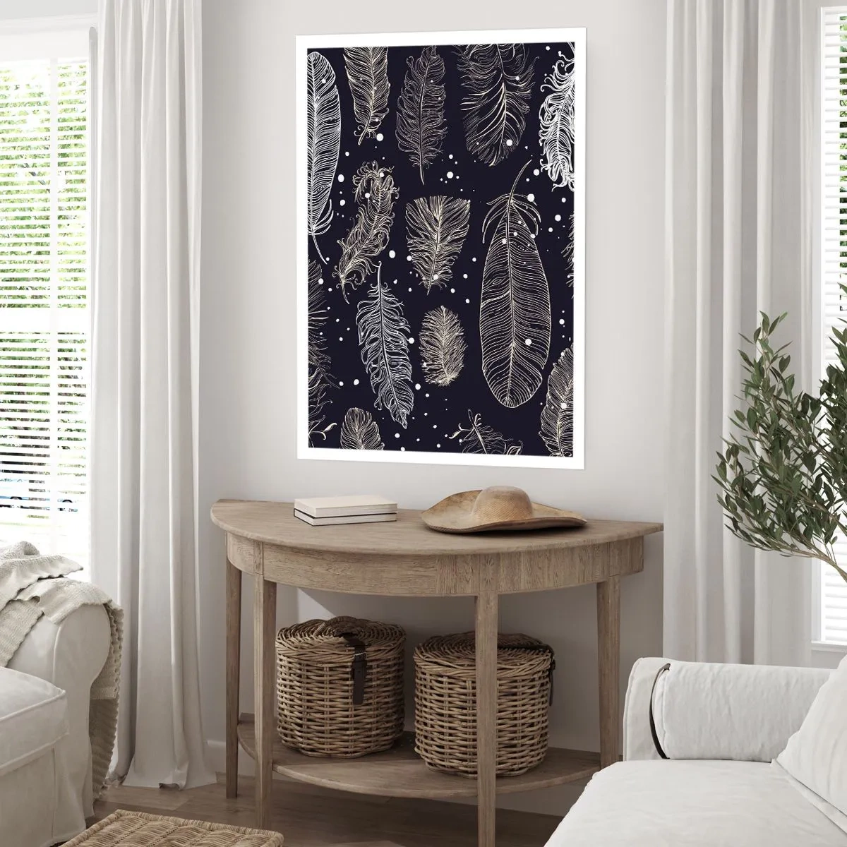 Affiche - Poster - Toile de plumes - 40x50 cm