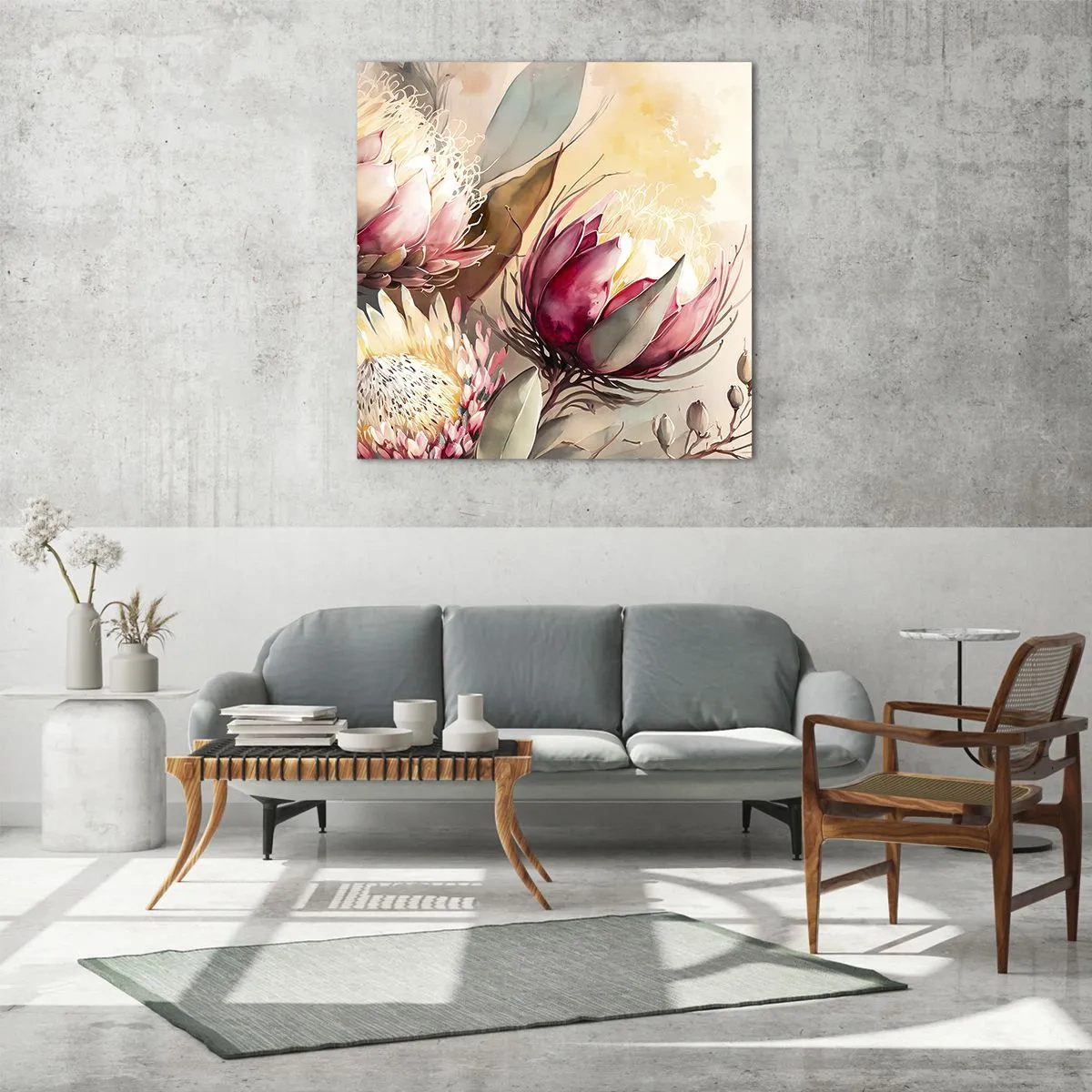 Impression sur verre - Image sur verre - De profil et de face - 70x70 cm