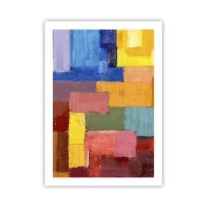 Affiche - Poster - Rectangles colorés abstraits dans une composition harmonieuse - 50x70cm - Chacun est différent, tout est coloré - Décoration murale moderne pour le salon et la chambre ARTTOR