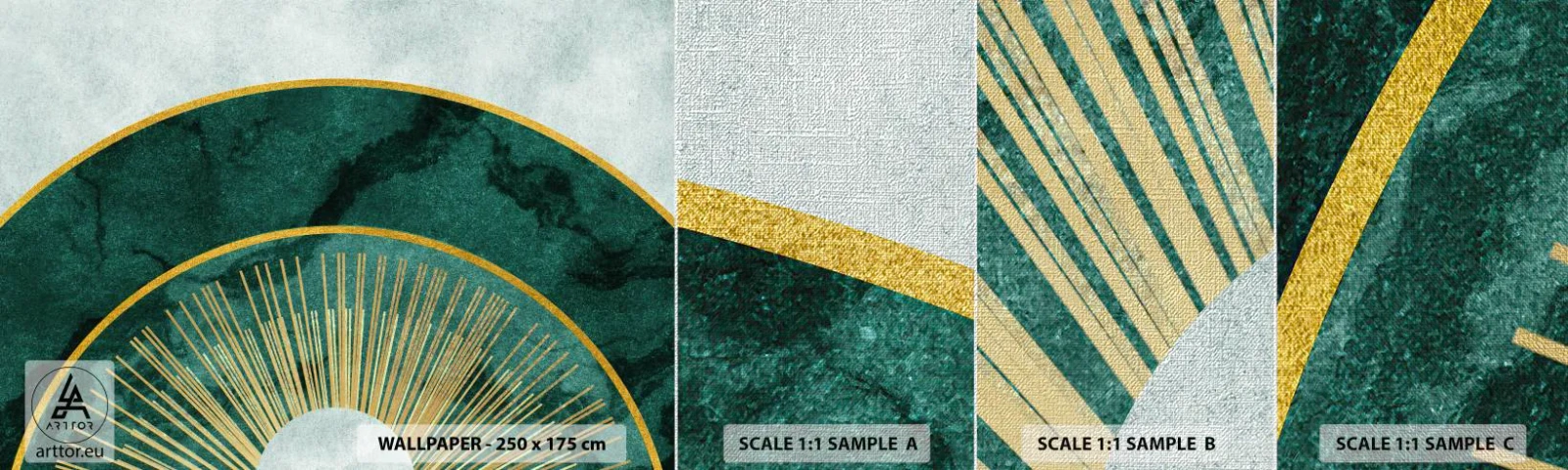 Échantillon de Papier Peint Premium Canvas - Un autre système solaire - Art Déco, Moderne, Abstraction - 100x30 cm