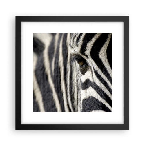 Affiche dans un cadre noir - Poster - Portrait en rayure - 30x30 cm
