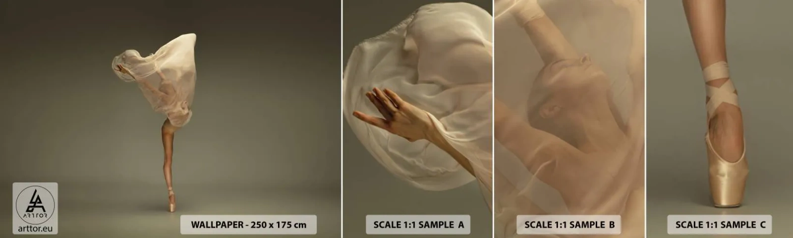 Échantillon de Papier Peint Autocollant Deluxe Sticker - Il va bientôt s'envoler - Ballerine, Danse, Ballet - 100x30 cm