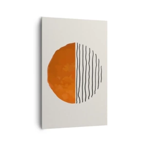 Impression sur toile - Image sur toile - Un coucher de soleil minimaliste sur des lignes ondulées - 80x120cm - Dans un climat japonnais - Décoration murale moderne pour le salon et la chambre ARTTOR