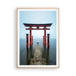 Affiche dans un chêne clair - Poster - Rêverie japonnaise - 70x100 cm