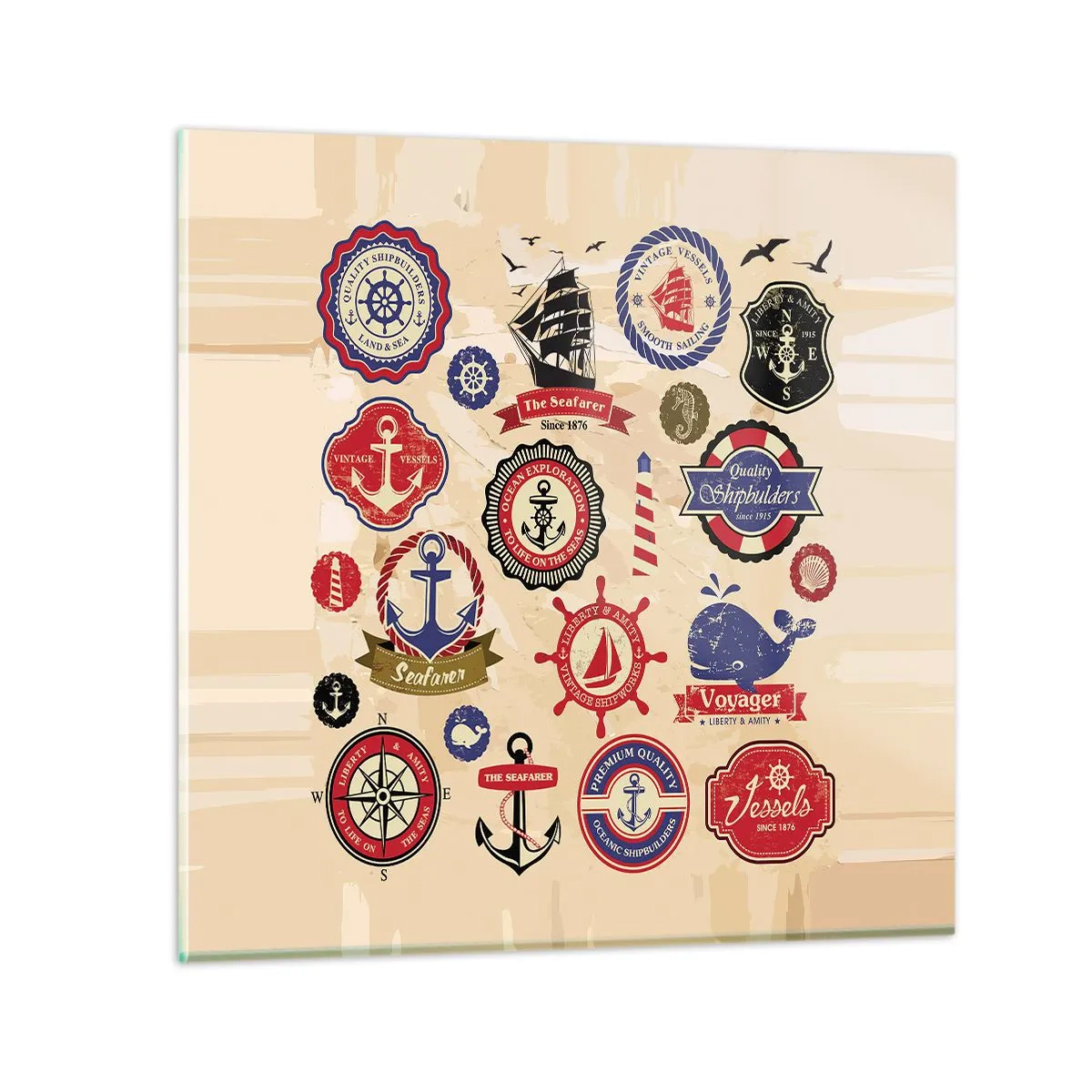 Impression sur verre - Image sur verre - La fraternité de la voile - 50x50 cm