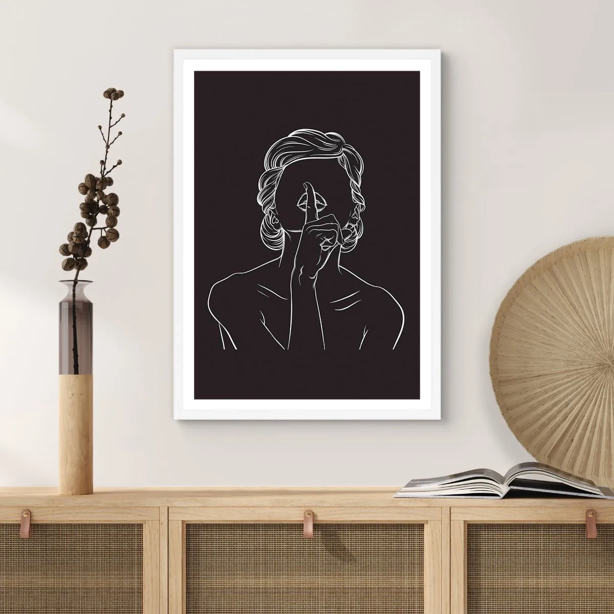 Affiche dans un cadre blanc - Poster - La beauté s'épanouit en silence - 30x40 cm