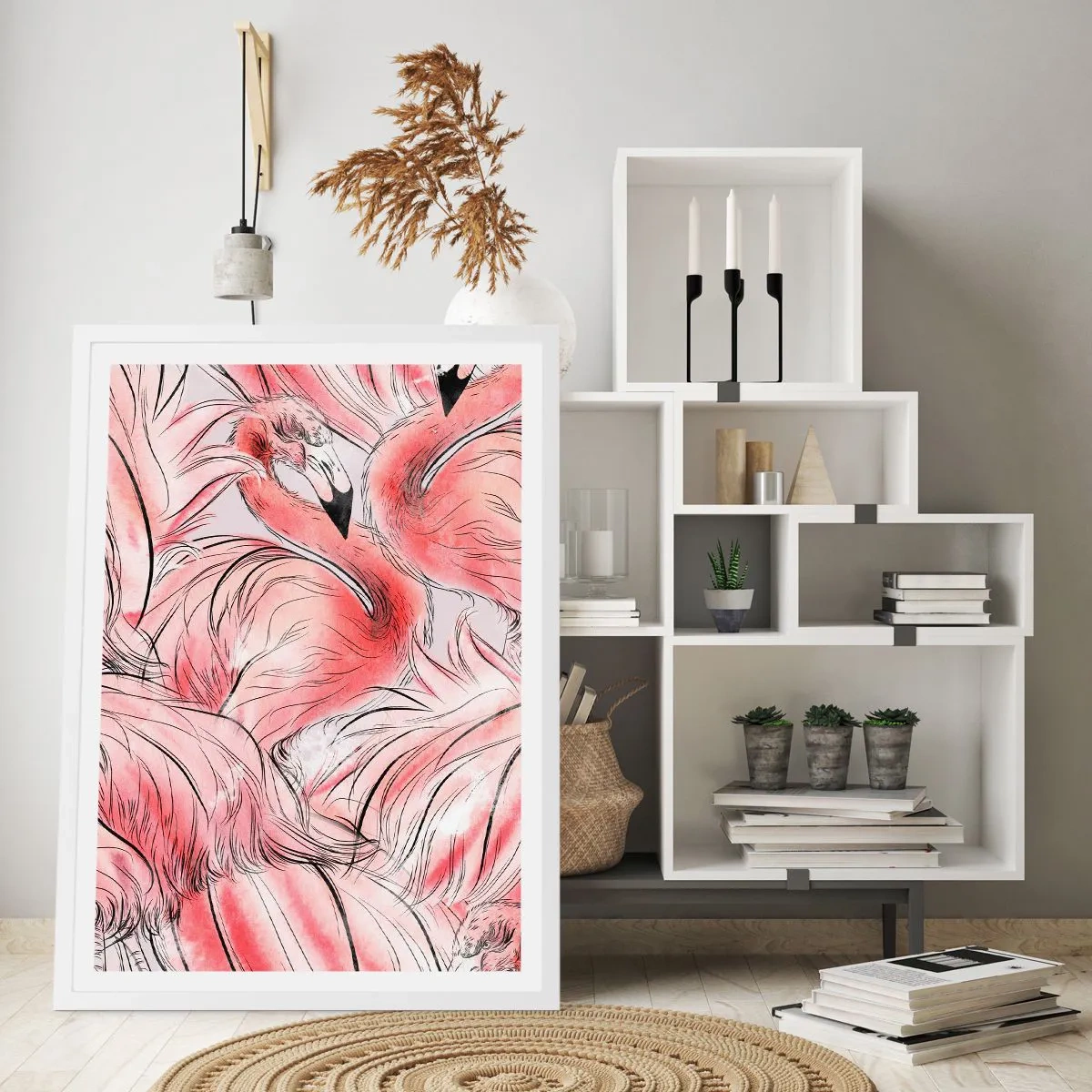 Affiche dans un cadre blanc - Poster - Oiseau corps de ballet - 70x100 cm