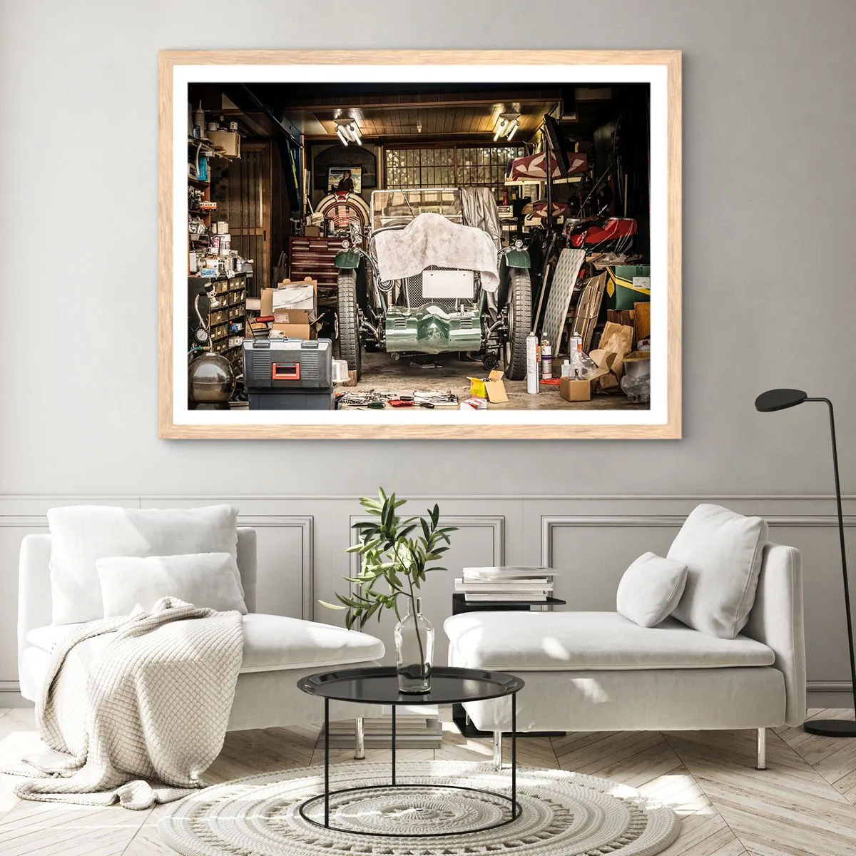 Affiche dans un chêne clair - Poster - Retour vers le passé - 40x30 cm