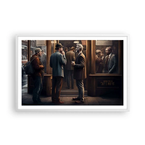 Affiche dans un cadre blanc - Poster - Bon moment de la journée - 91x61 cm