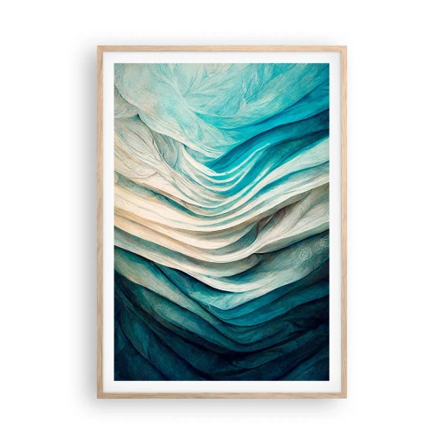 Affiche dans un chêne clair - Poster - Insatiabilité bleue - 70x100 cm