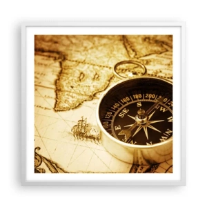 Affiche dans un cadre blanc - Poster - Est ou ouest? - 60x60 cm