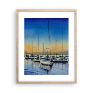 Affiche dans un chêne clair - Poster - Fin d'une belle journée - 40x50 cm