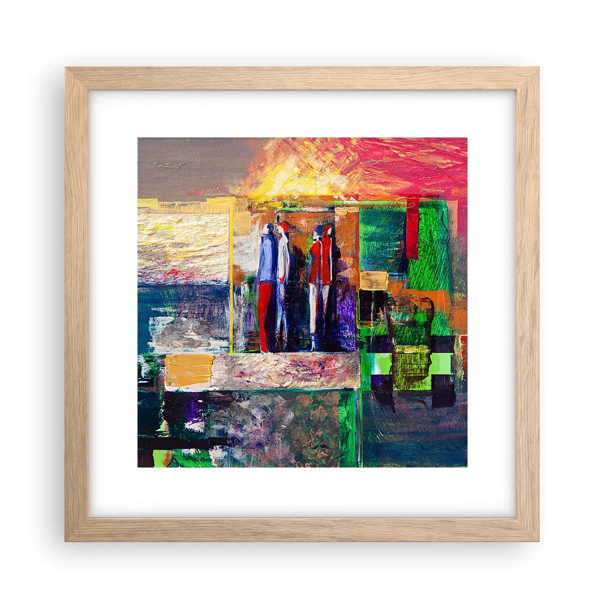 Affiche dans un chêne clair - Poster - Relations et émotions - 30x30 cm