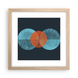 Affiche dans un chêne clair - Poster - Composition symétrique - 30x30 cm