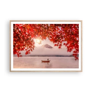 Affiche dans un chêne clair - Poster - Dans le climat japonais - 100x70 cm
