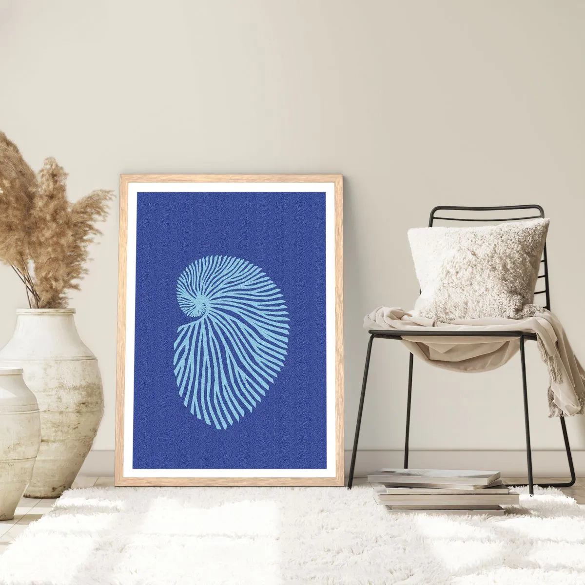 Affiche dans un chêne clair - Poster - La naissance de la coquille - 50x70 cm