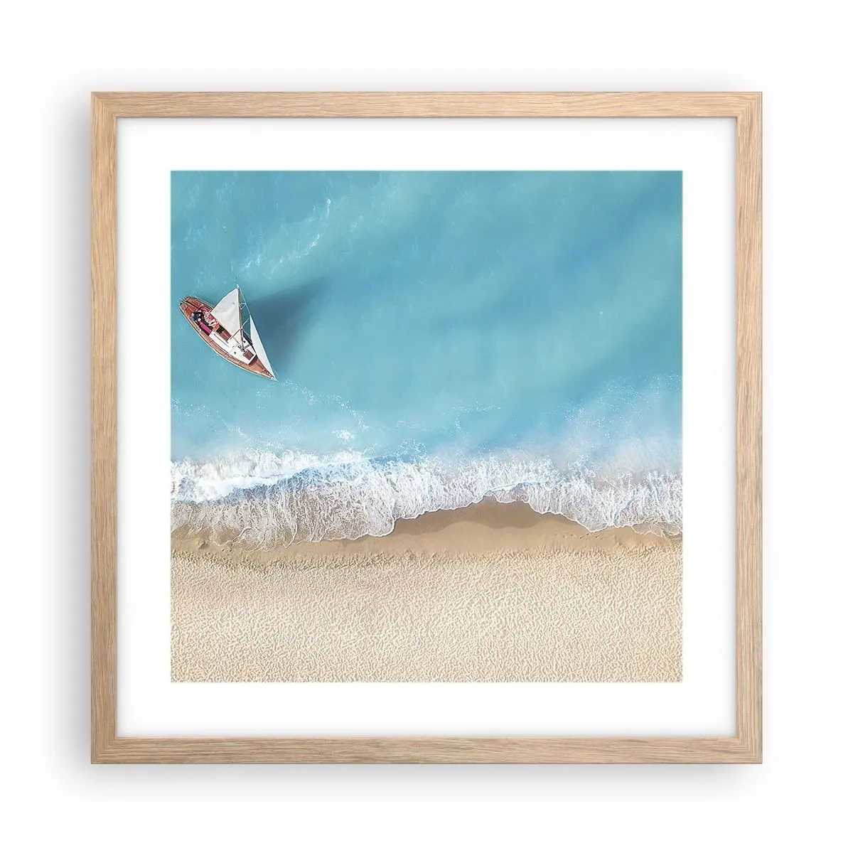 Affiche dans un chêne clair - Poster - A la frontière de l'azur et de l'or - 40x40 cm