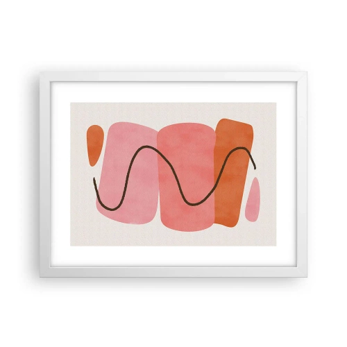 Affiche dans un cadre blanc - Poster - mouvement doux des formes - 40x30 cm