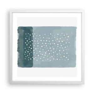 Affiche dans un cadre blanc - Poster - Évolution de bleus - 50x50 cm