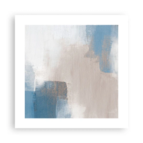 Affiche - Poster - Abstraction rose derrière un rideau de bleu - 40x40 cm