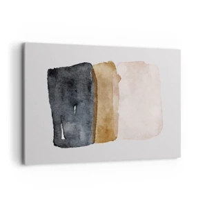 Impression sur toile - Image sur toile - Une composition minimaliste de trois rectangles aux tons terreux. - 120x80cm - Composition de couleurs de la terre - Décoration murale moderne pour le salon et la chambre ARTTOR
